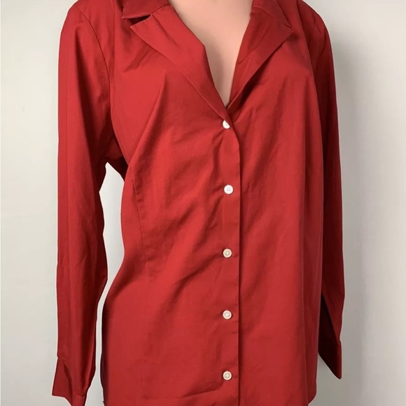 TALBOTS WOMAN’S TOP BLOUSE NEW $79.LONG SLEEVES COTTON WRINKLE RESISTANT SZ 16 - Picture 13 of 14